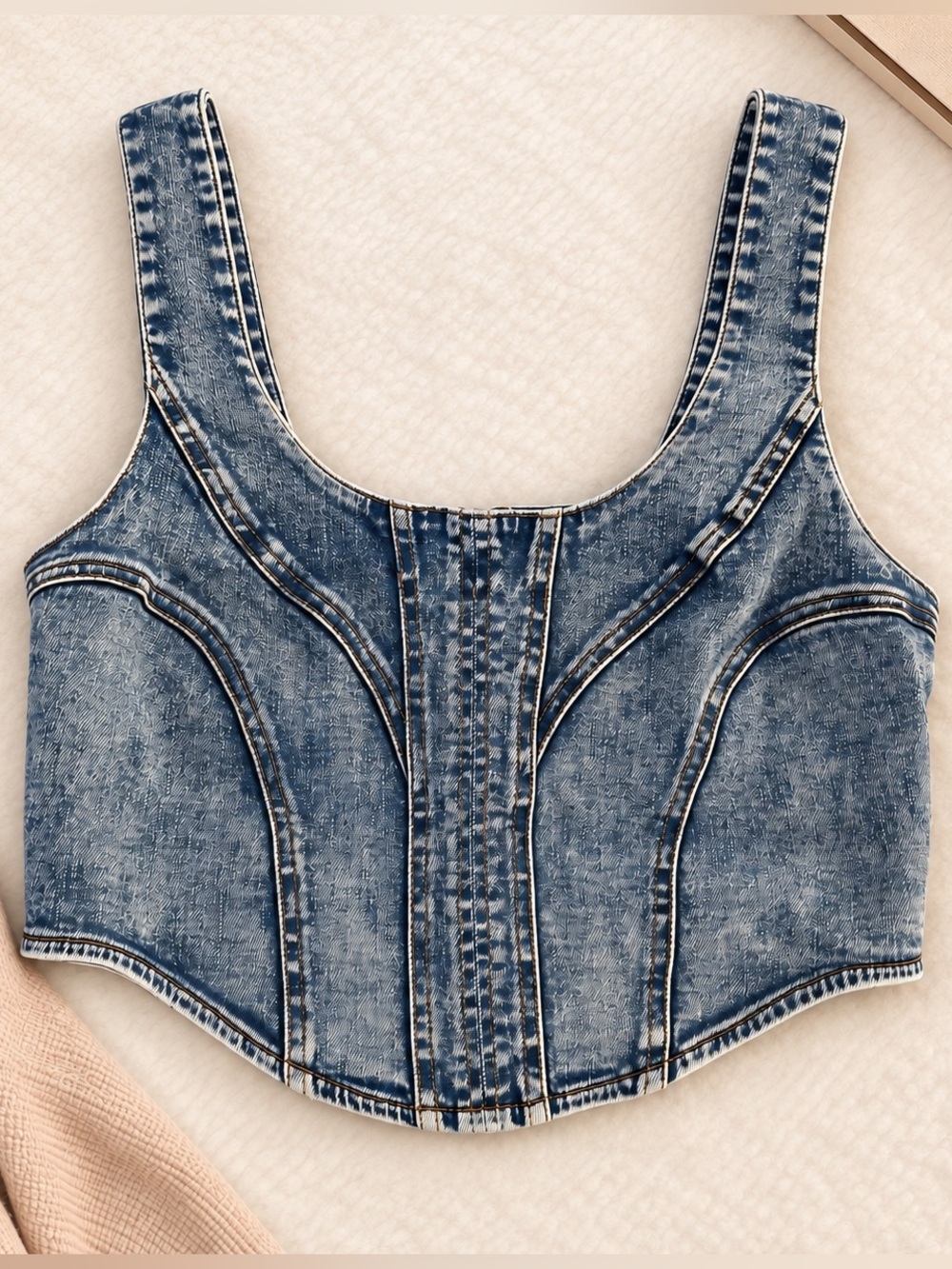 ANWND Denim Corset Crop Top